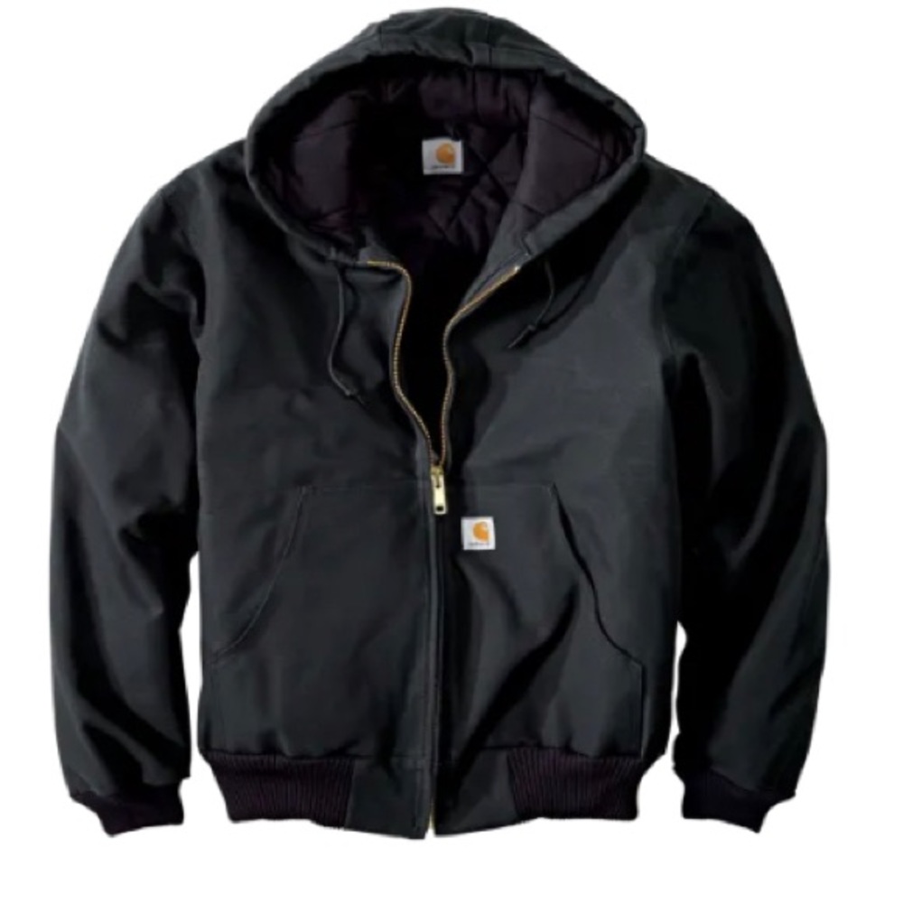 Black Carhartt Loose Fit Firm Duck Insulated Jacket size XL Warmest Rating 3